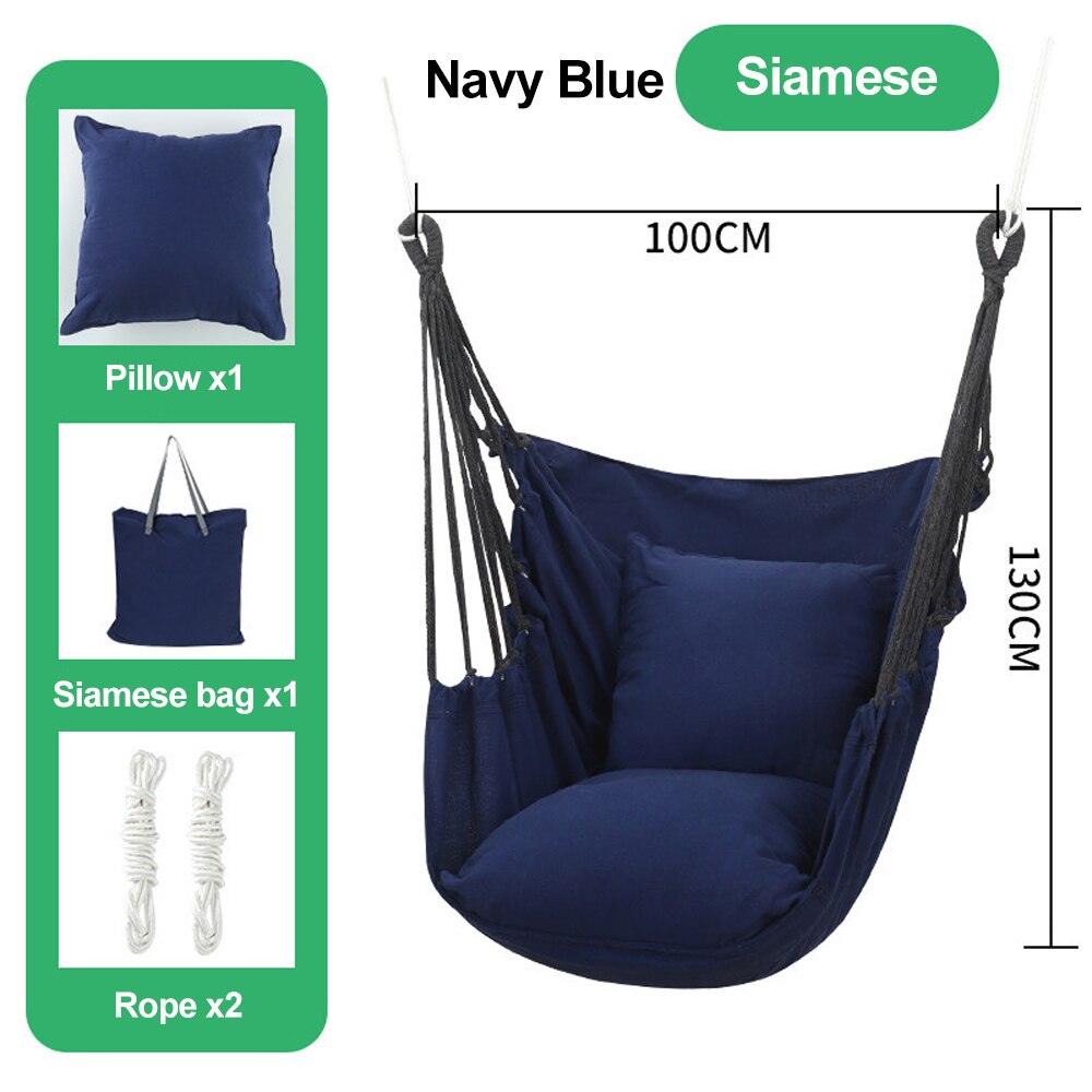 HooRu Camping Swing Chair Outdoor Portable Folding Hammock Chair with Pillow Picnic Garden Bedroom Relax Hanging Seat Furniture - Amazhona 