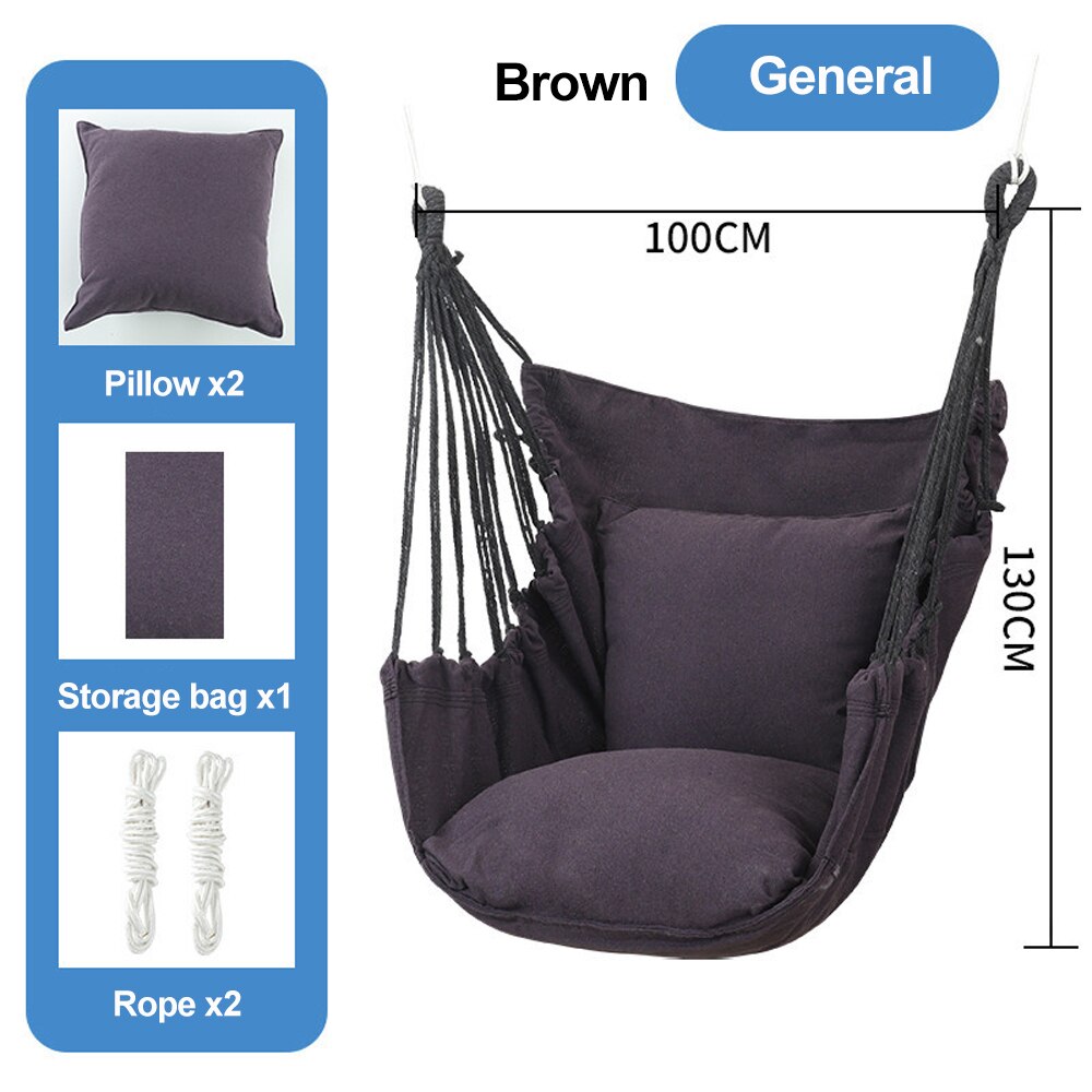 HooRu Camping Swing Chair Outdoor Portable Folding Hammock Chair with Pillow Picnic Garden Bedroom Relax Hanging Seat Furniture - Amazhona 