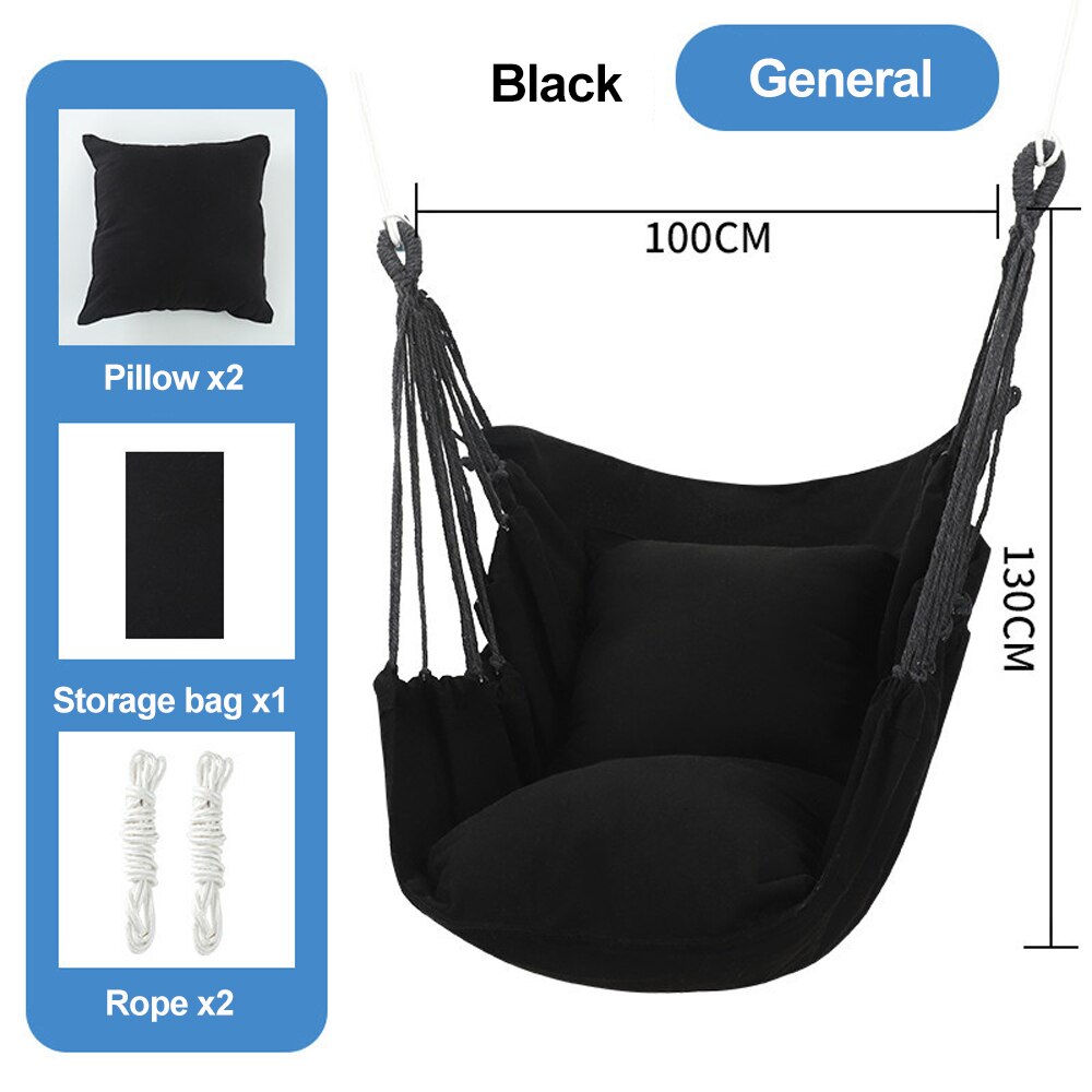 HooRu Camping Swing Chair Outdoor Portable Folding Hammock Chair with Pillow Picnic Garden Bedroom Relax Hanging Seat Furniture - Amazhona 