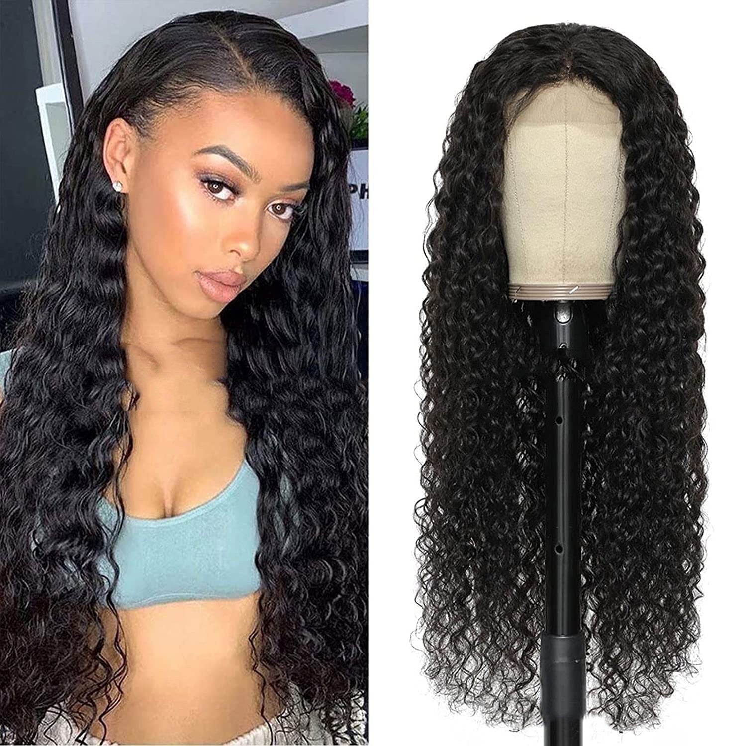 Hot Ladies Front Lace Chemical Fiber Long Curly Wig - Amazhona 