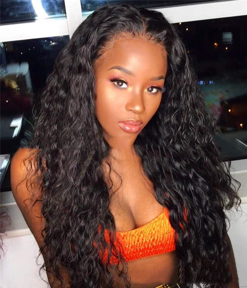 Hot Ladies Front Lace Chemical Fiber Long Curly Wig - Amazhona 