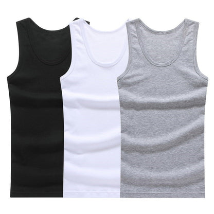 Hot Sale 3pcs / 100% Cotton Mens Sleeveless Tank Top Solid Muscle Vest Undershirts O-neck Gymclothing Tees Whorl Tops - Amazhona 