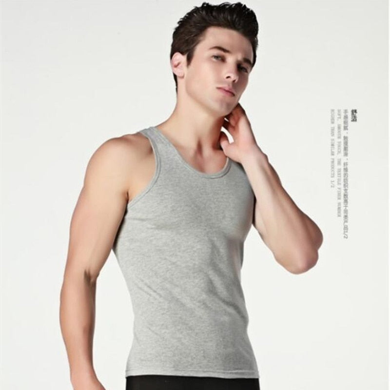 Hot Sale 3pcs / 100% Cotton Mens Sleeveless Tank Top Solid Muscle Vest Undershirts O-neck Gymclothing Tees Whorl Tops - Amazhona 