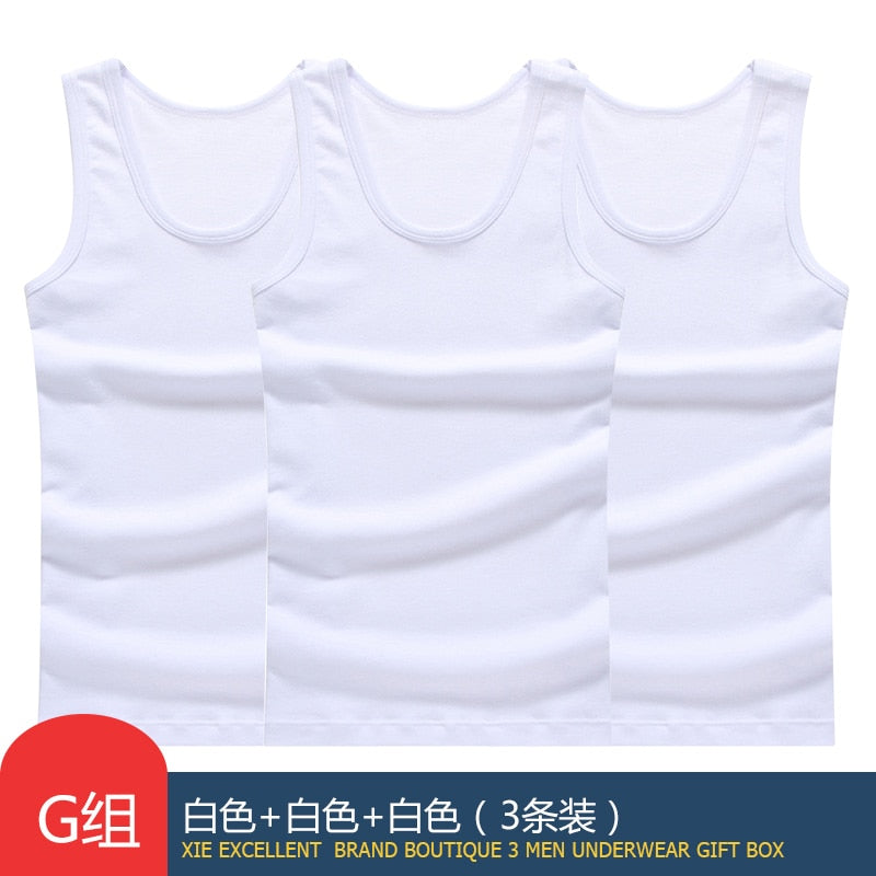 Hot Sale 3pcs / 100% Cotton Mens Sleeveless Tank Top Solid Muscle Vest Undershirts O-neck Gymclothing Tees Whorl Tops - Amazhona 