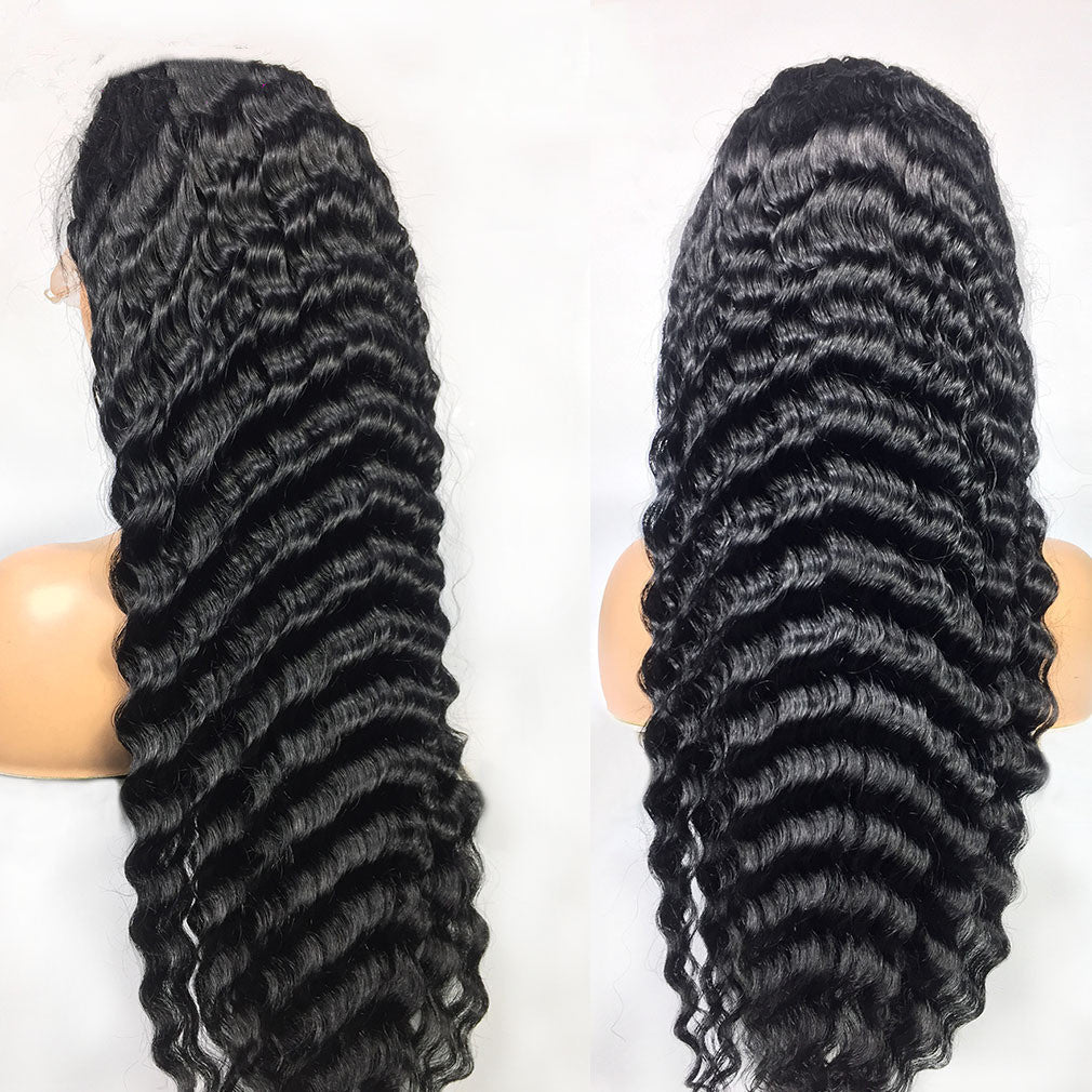 Human Hair 28 30 Deep Wave Lace Frontal Wigs 13 4 Front Wigs - Amazhona 