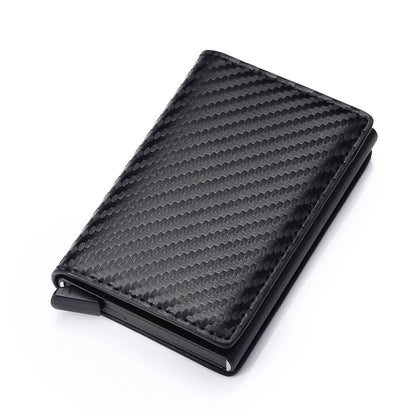 ID Credit Bank Card Holder Wallet Luxury Brand Men Anti Rfid Blocking Protected Magic Leather Slim Mini Small Money Wallets Case - Amazhona 