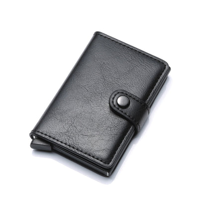 ID Credit Bank Card Holder Wallet Luxury Brand Men Anti Rfid Blocking Protected Magic Leather Slim Mini Small Money Wallets Case - Amazhona 