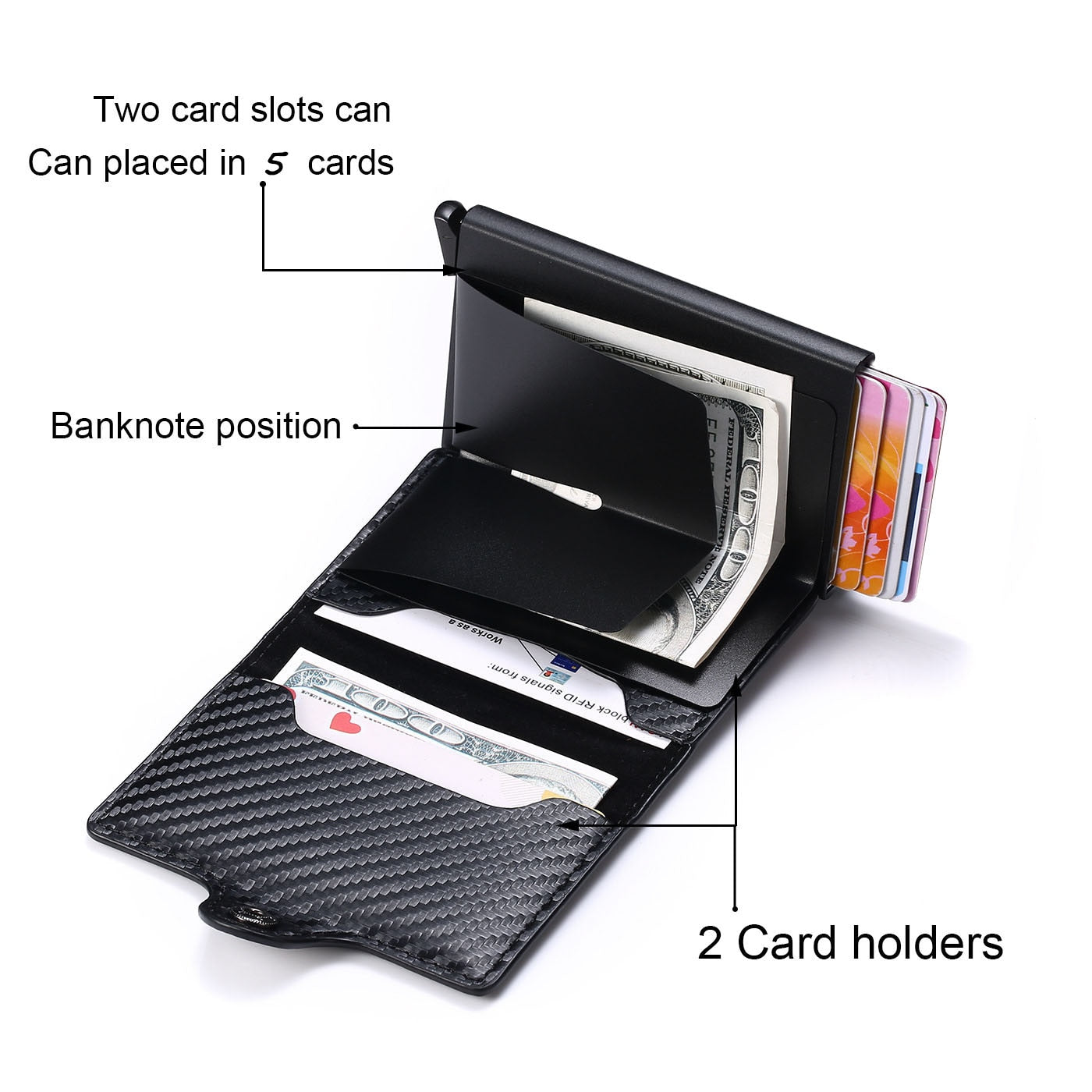 ID Credit Bank Card Holder Wallet Luxury Brand Men Anti Rfid Blocking Protected Magic Leather Slim Mini Small Money Wallets Case - Amazhona 