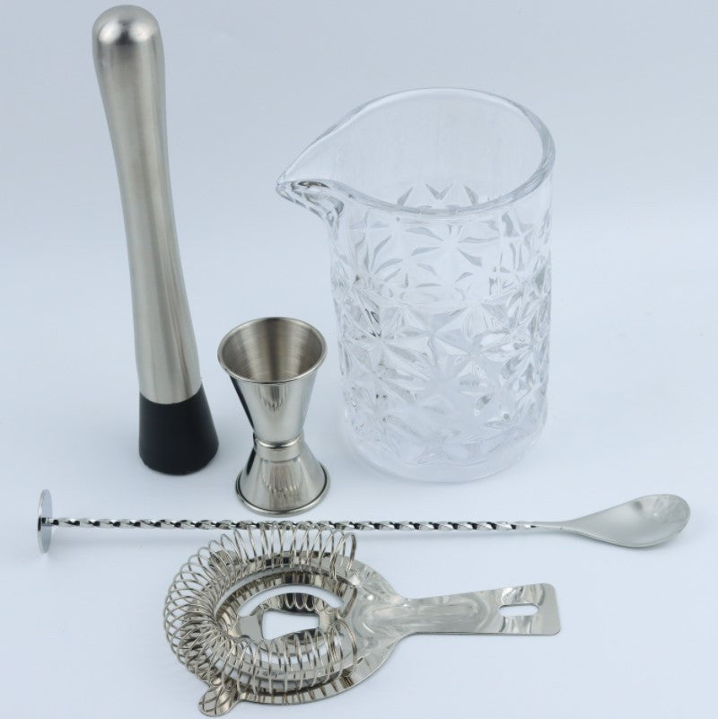 Ice Strainer Crystal Glass Stainless Steel Cocktail Shaker Cocktail Set - Amazhona 