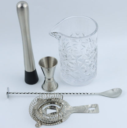 Ice Strainer Crystal Glass Stainless Steel Cocktail Shaker Cocktail Set - Amazhona 