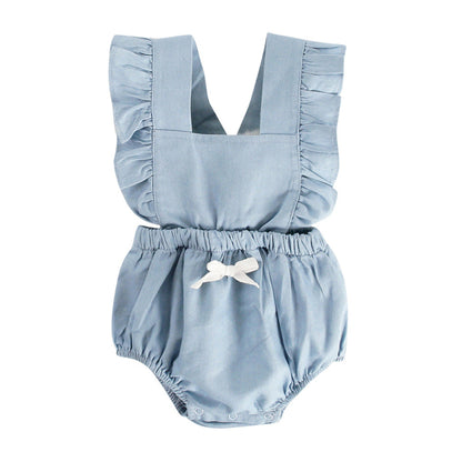 Ins Denim Baby One-piece Bodysuits Baby Romper Spring - Amazhona 