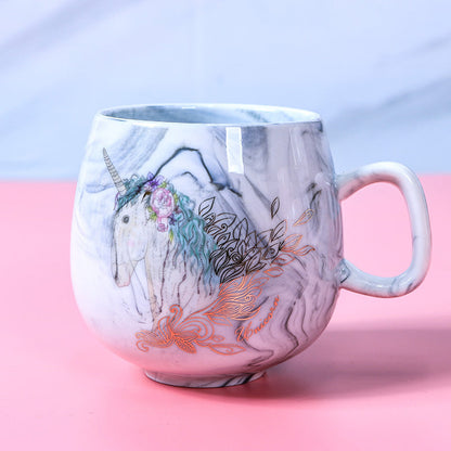 Ins Marble Pattern Couple Ceramic Cup - Amazhona 