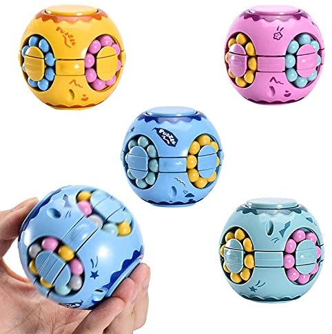 Intelligence Fingertip Checkered Educational Toys Bean Rotating Toy Relieve Stress Children Educational Toys Finger Magic Bean Burger Toy Puzzle Top Spinning Magic Bean - Amazhona 