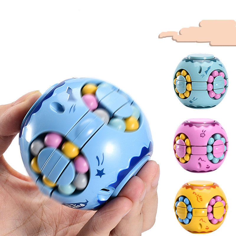 Intelligence Fingertip Checkered Educational Toys Bean Rotating Toy Relieve Stress Children Educational Toys Finger Magic Bean Burger Toy Puzzle Top Spinning Magic Bean - Amazhona 