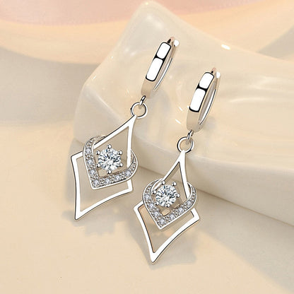 Karopel 925 Sterling Silver Earrings Jewelry High Quality Retro Simple Pattern Purple White Zircon Earrings Hot Sale - Amazhona 