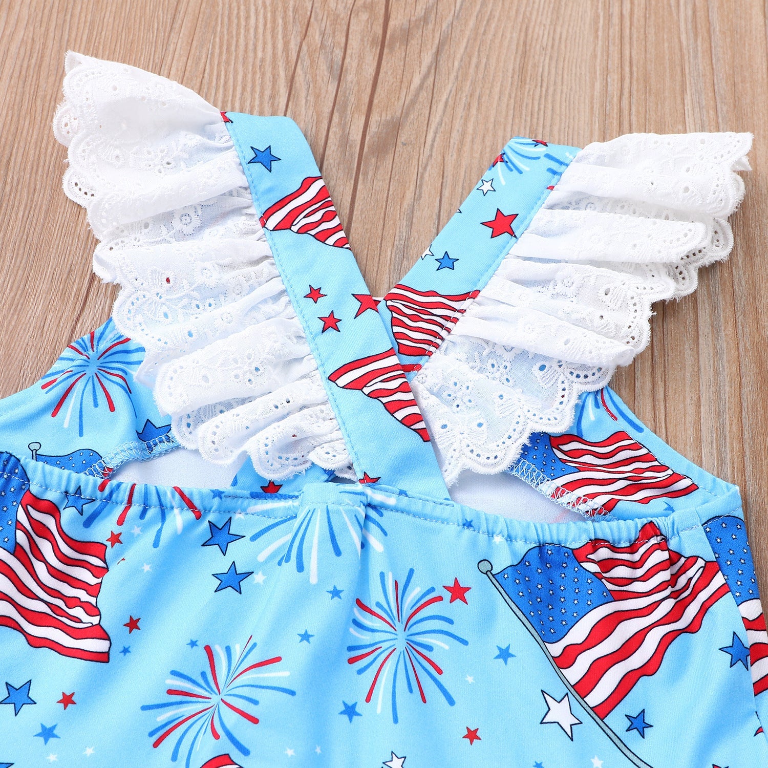 Kids Summer Sleeveless Firework Flag Dress - Amazhona 