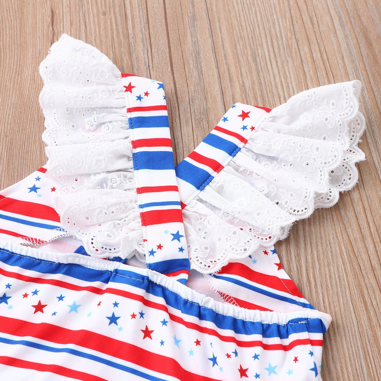 Kids Summer Sleeveless Firework Flag Dress - Amazhona 