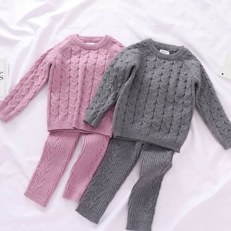 Kids Sweaters Baby Boy Girl Winter knit Sweater Pants - Amazhona 