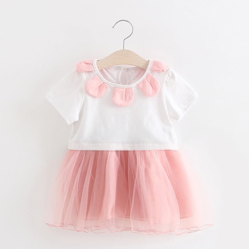 Kids girls dress sweet summer 2021 baby princess dress baby Tutu free on behalf of Taobao - Amazhona 