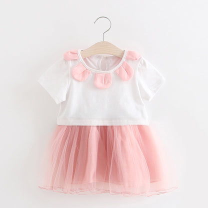 Kids girls dress sweet summer 2021 baby princess dress baby Tutu free on behalf of Taobao - Amazhona 