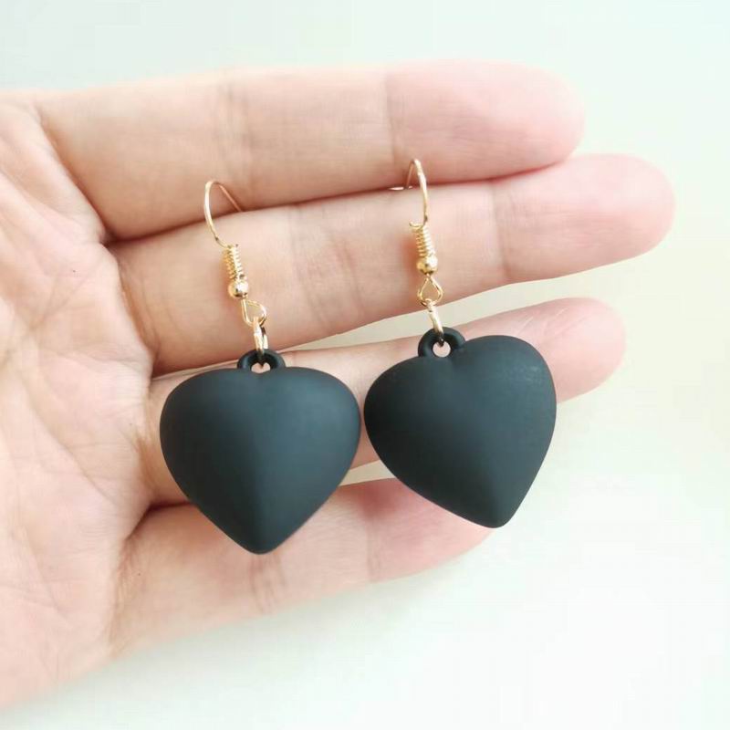 Korean Black Bowknot Heart Statement Dangle Earrings For Women Fashion Temperament Bijoux Orecchini Donna - Amazhona 