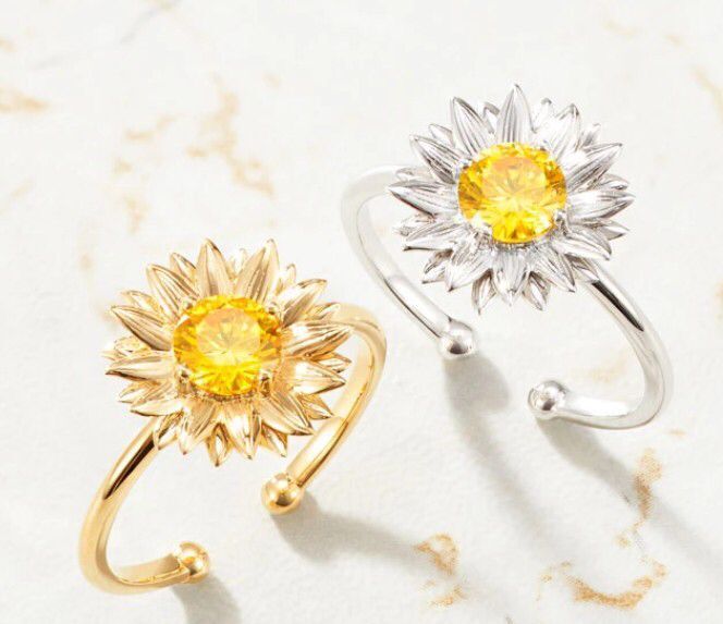 Korean Style Daisy Flower Elegant Opening Rings Women Adjustable Wedding Party Engagement Finger Rings Statement Jewelry Gift - Amazhona 