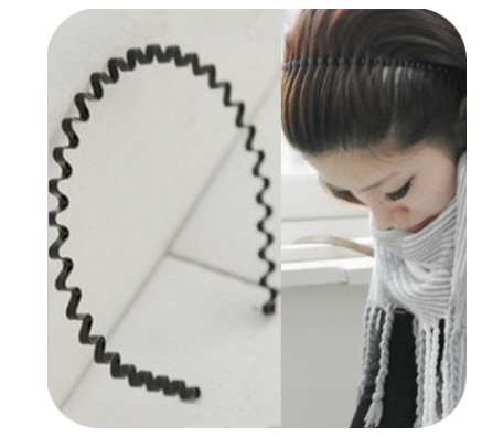 Korean hair accessories unisex wavy headband headband Europe and America iron tide black wide-brimmed hair ring small jewelry - Amazhona 