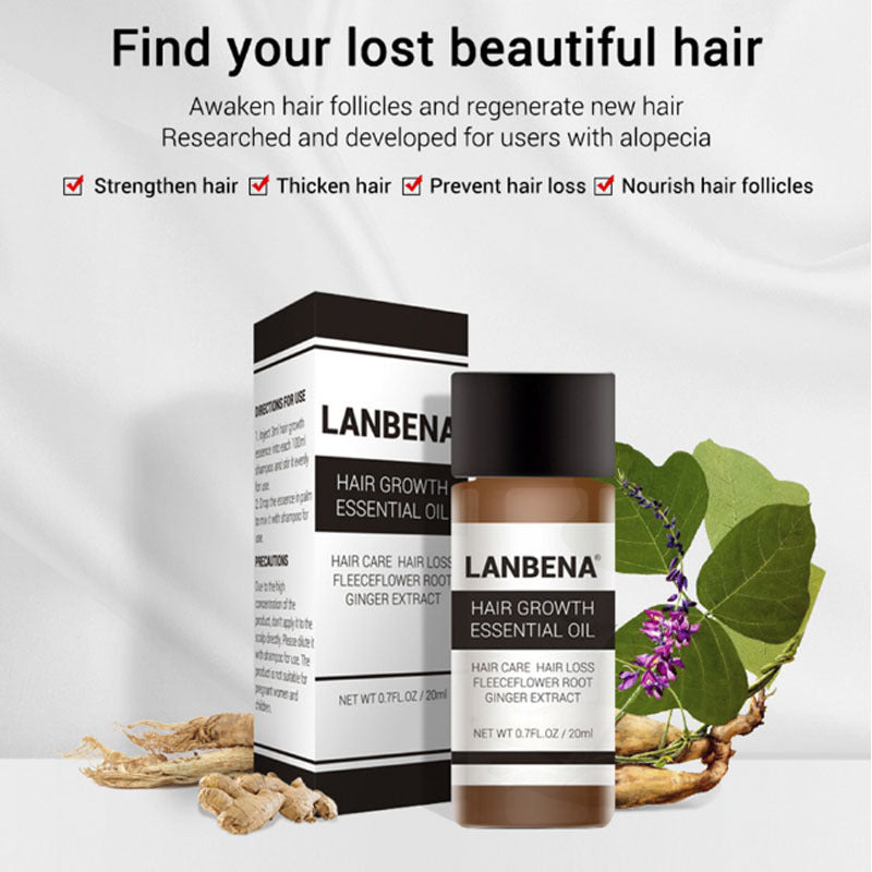 LANBENA Hair Care Essential Oil Hair Growth Essence Treatment Prevention Hair Loss Treatment 20ml - Amazhona 