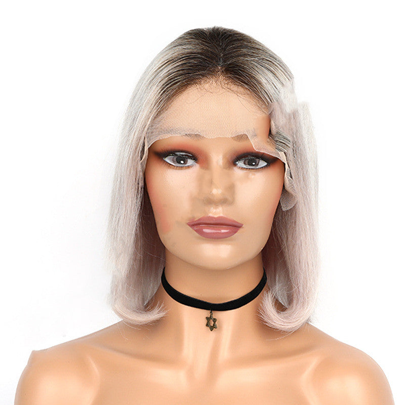 Lace Human Hair Wig Human Hair Wig Hand-woven Wig - Amazhona 