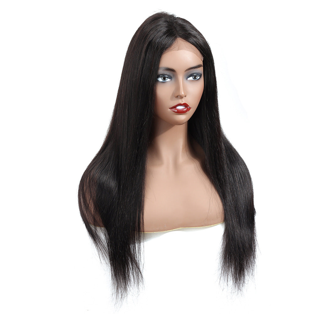 Lace real human hair wig headgear - Amazhona 