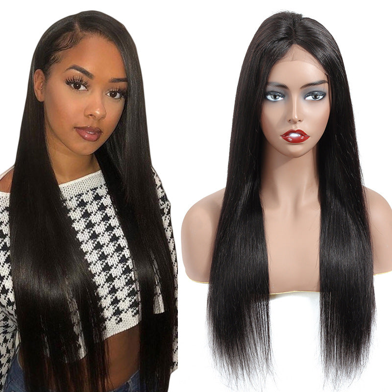 Lace real human hair wig headgear - Amazhona 