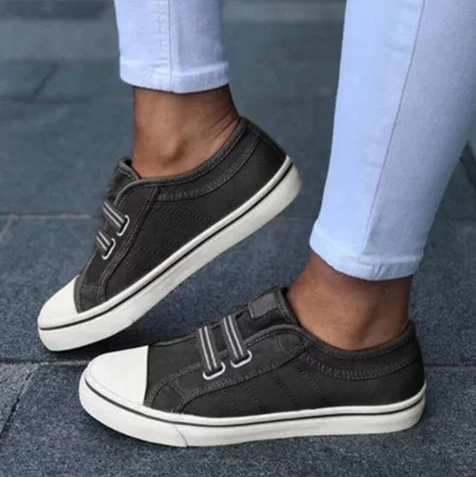 Laceless Canvas Casual Shoes Fashion Sneakers Flat Platform Loafers - Amazhona 