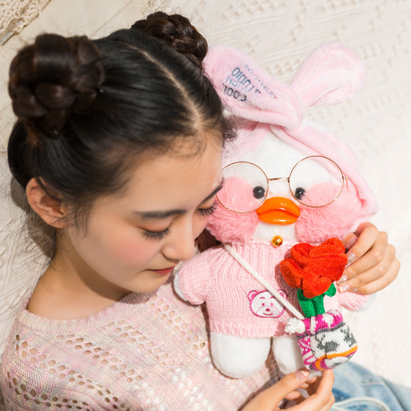 Lalafanfan Cafe Mimi Ins Hyaluronic Acid Duck Doll Plush Toy - Amazhona 