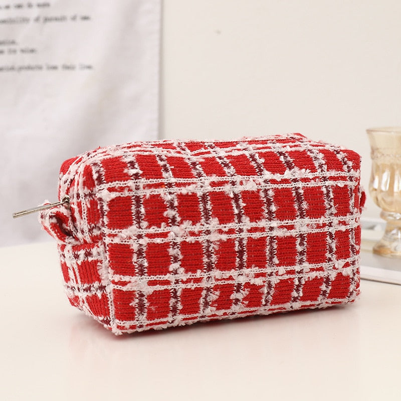 Large Capacity Plush Cosmetic Storage Bag Women Makeup Organizer Handbag Stationery Bag Pencil Case Pencilcase Pen Box Supplies - Amazhona 