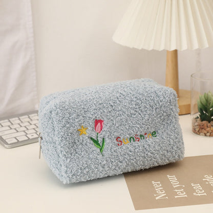 Large Capacity Plush Cosmetic Storage Bag Women Makeup Organizer Handbag Stationery Bag Pencil Case Pencilcase Pen Box Supplies - Amazhona 