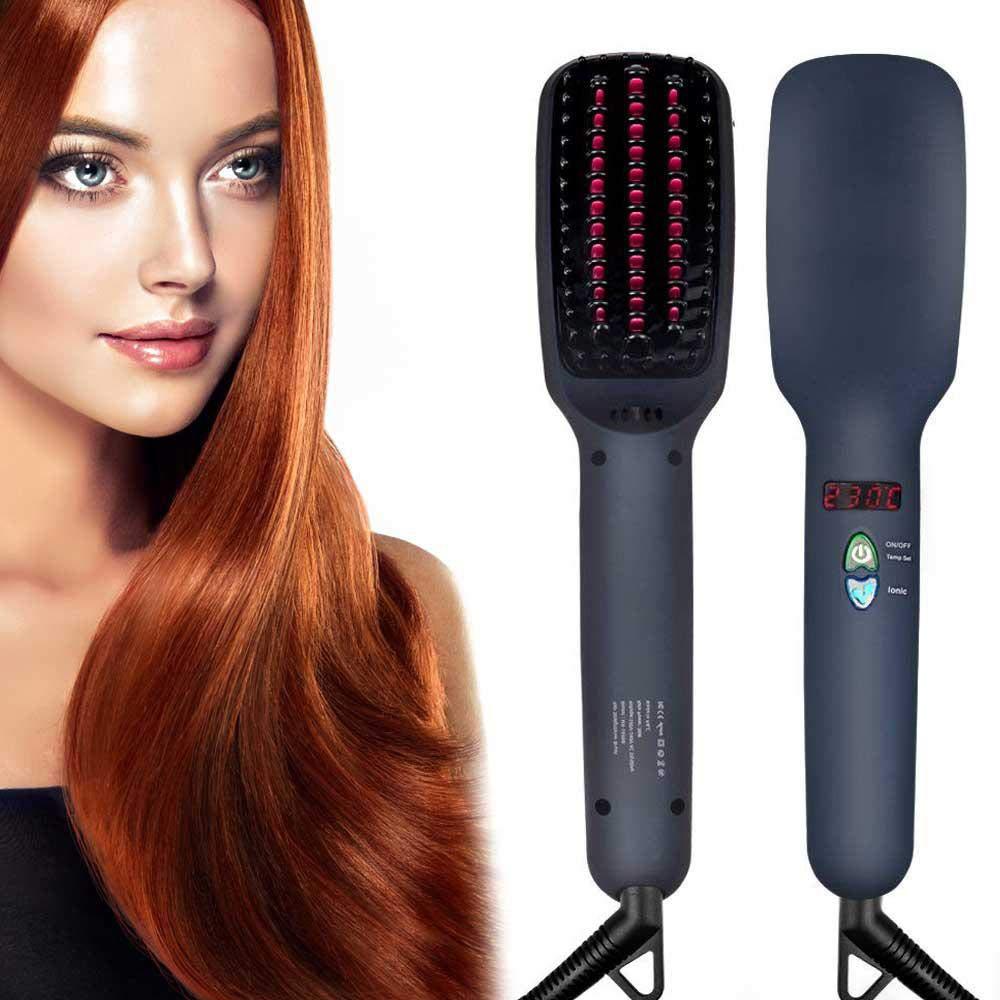 Lcd Liquid Crystal Display Hair Straightening Comb - Amazhona 