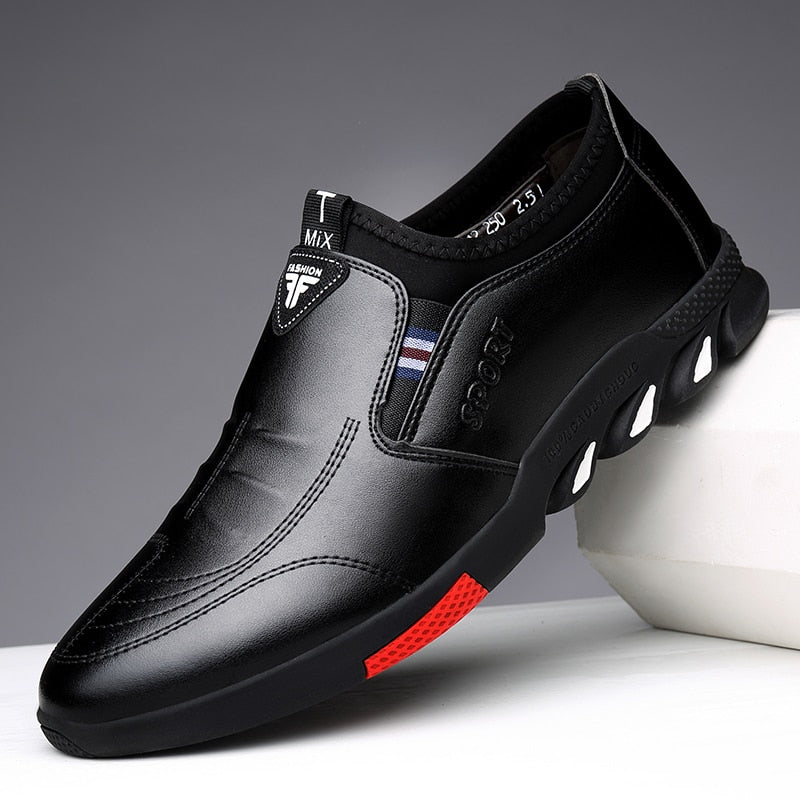 Leather Shoes Men's Leather Spring 2021 New Men's Business Casual Soft-Soled Non-Slip Breathable All-Match Footwear - Amazhona 