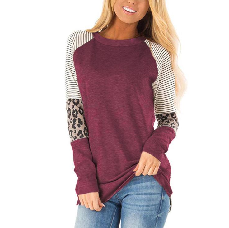 Leopard Casual Women T-shirt New Loose O-Neck - Amazhona 