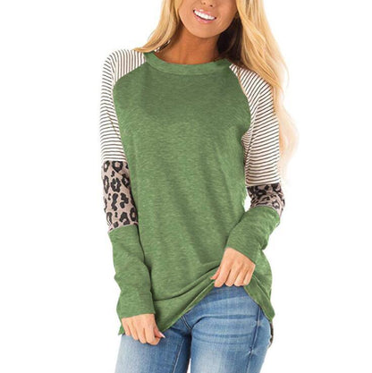 Leopard Casual Women T-shirt New Loose O-Neck - Amazhona 