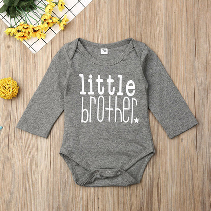 Letter Long-sleeved T-shirt Male Baby Jumpsuit - Amazhona 