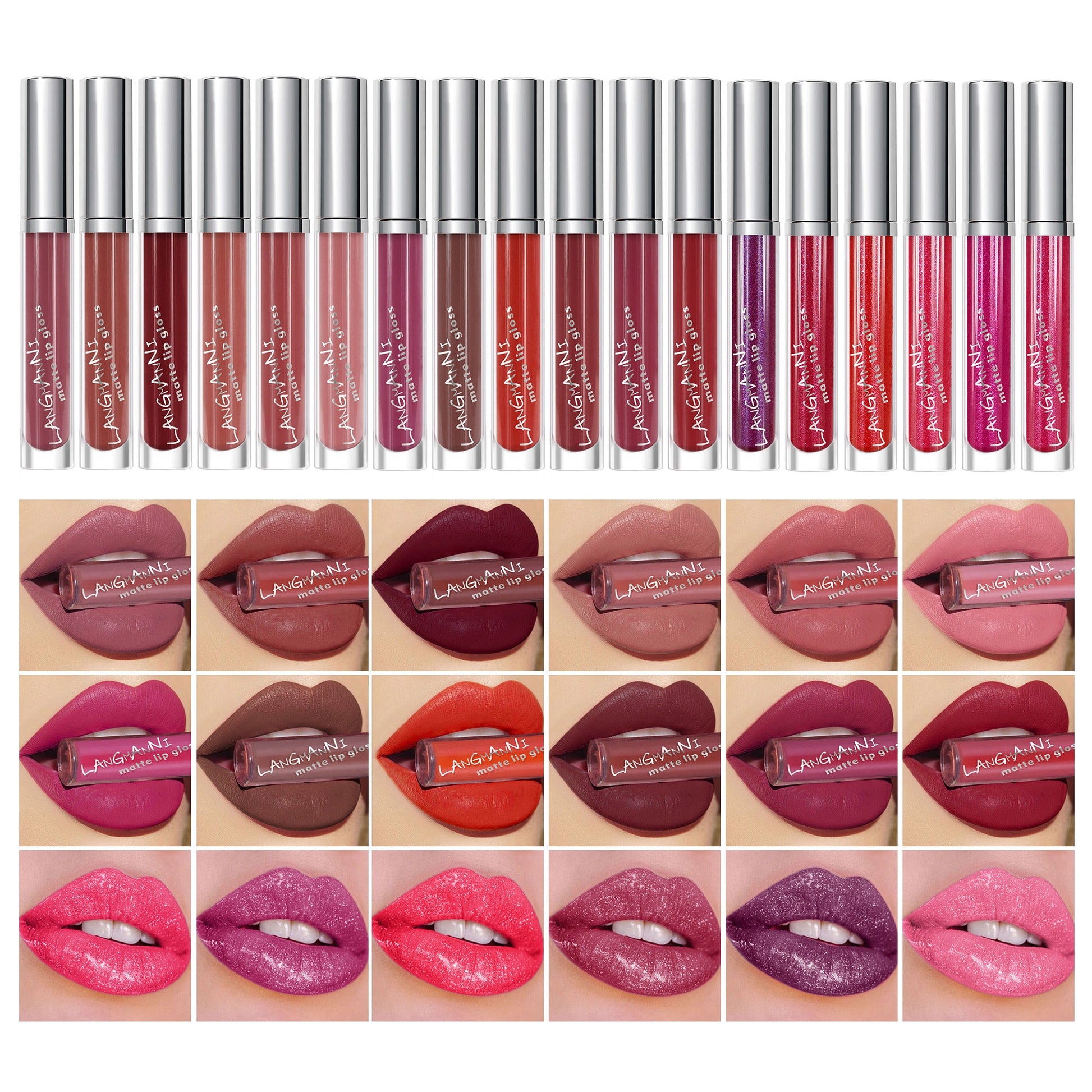 Lipstick 18 Count Lip Gloss Set Matte Velvet Lip Gloss - Amazhona 