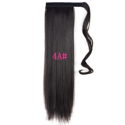 Long Straight Wrap Around Clip In Ponytail Hair Extension Heat Resistant Synthetic Tail Fake Hair - Amazhona 