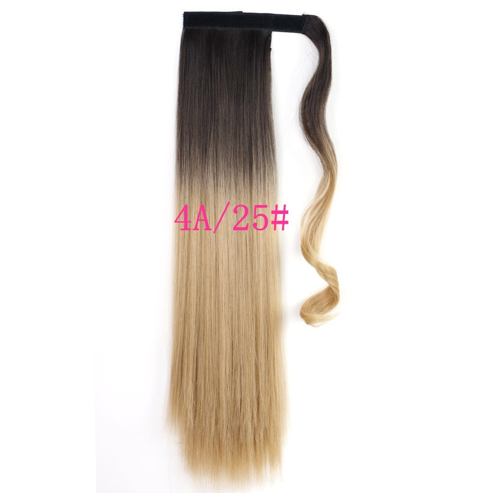 Long Straight Wrap Around Clip In Ponytail Hair Extension Heat Resistant Synthetic Tail Fake Hair - Amazhona 