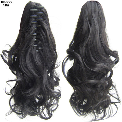 Long Wave Ponytail Wrap Around Ponytail Clip In Hair Headwear Gray Hairpiece Natural Extensions - Amazhona 