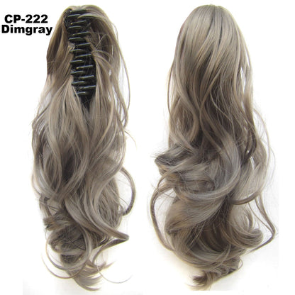 Long Wave Ponytail Wrap Around Ponytail Clip In Hair Headwear Gray Hairpiece Natural Extensions - Amazhona 