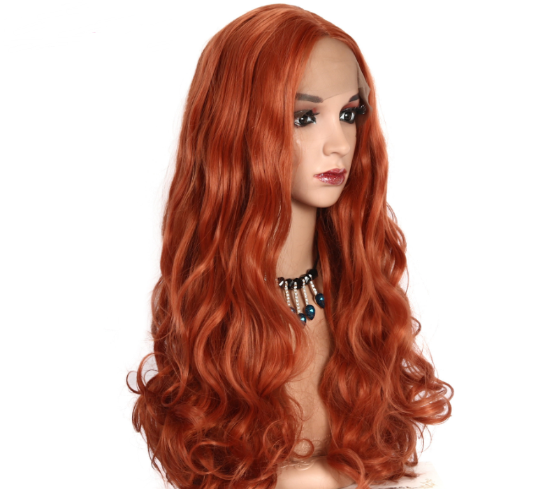 Long curly hair golden brown hood - Amazhona 