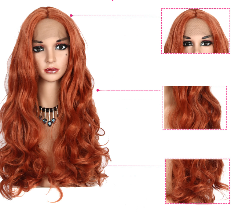 Long curly hair golden brown hood - Amazhona 