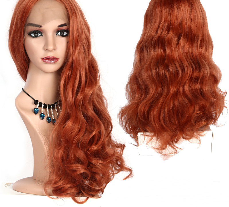 Long curly hair golden brown hood - Amazhona 