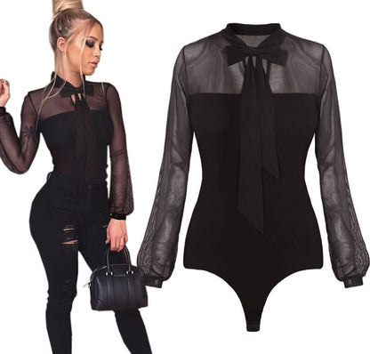 Long sleeve one-piece perspective shirt - Amazhona 