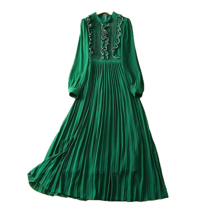 Long-sleeved Dress With Flounces - Amazhona 